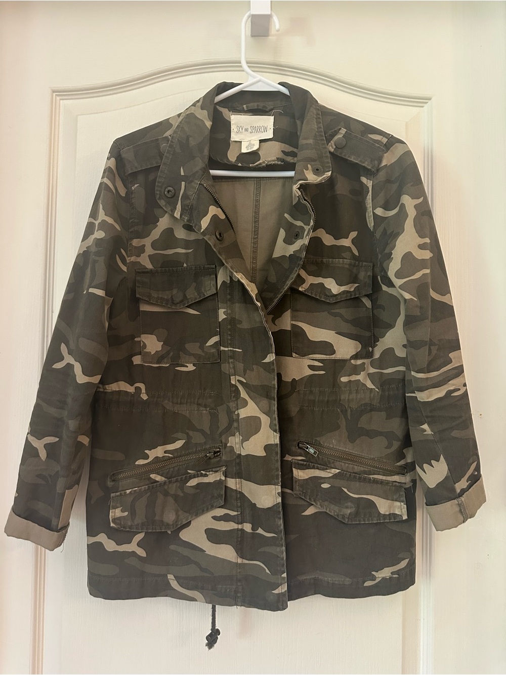 Sky and Sparrow Camo Utility Jacket in Olive/Tan